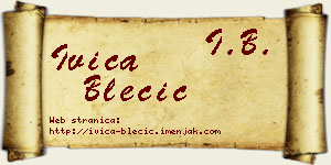 Ivica Blečić vizit kartica